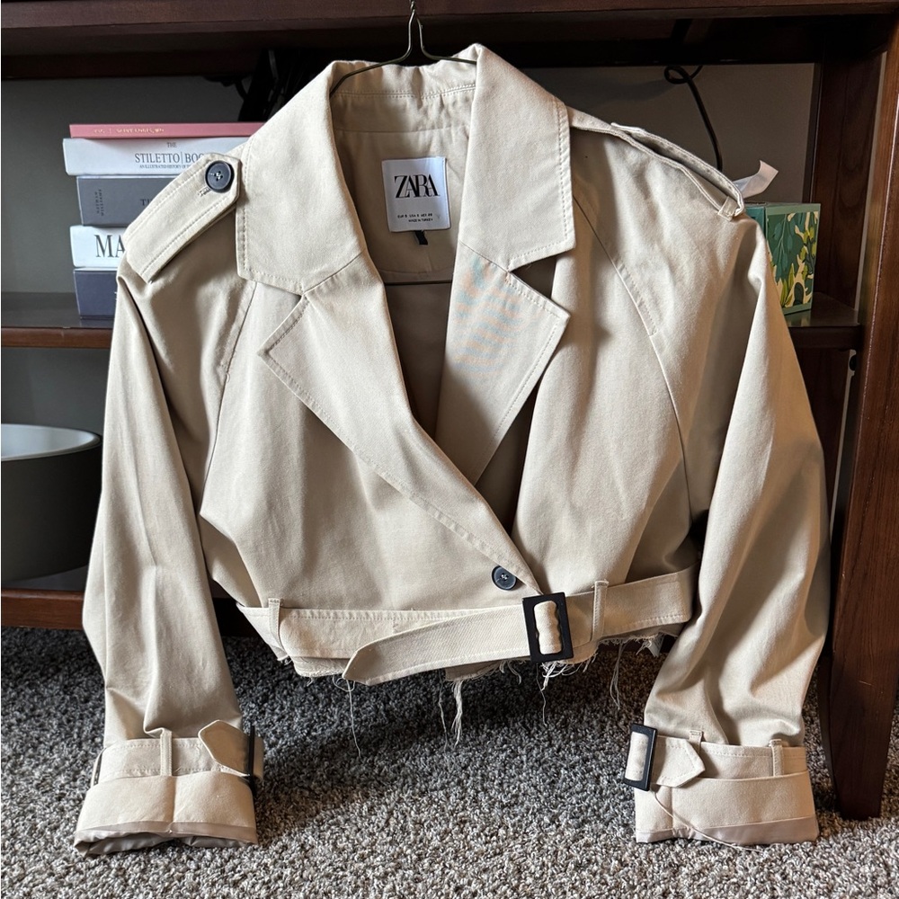Zara Women's Oversized Cropped Biker Jacket - Picture 7 of 7